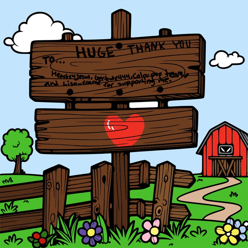 wooden farm sign