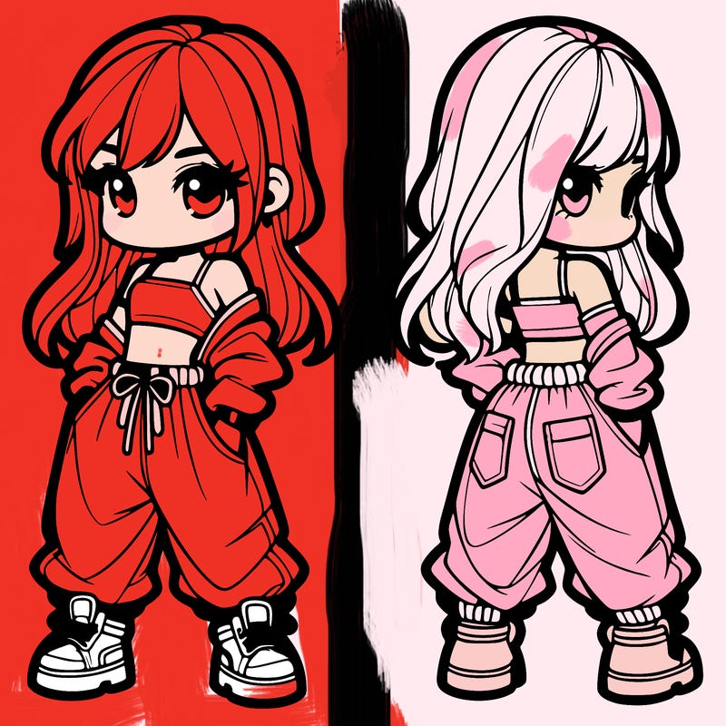 girl in crop top and baggy pants