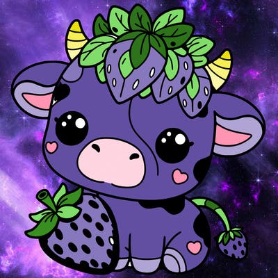 cute strawberry cow