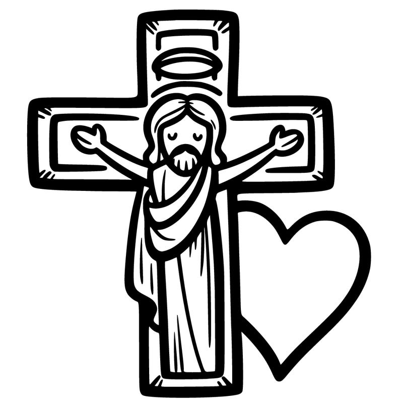 jesus cross with heart