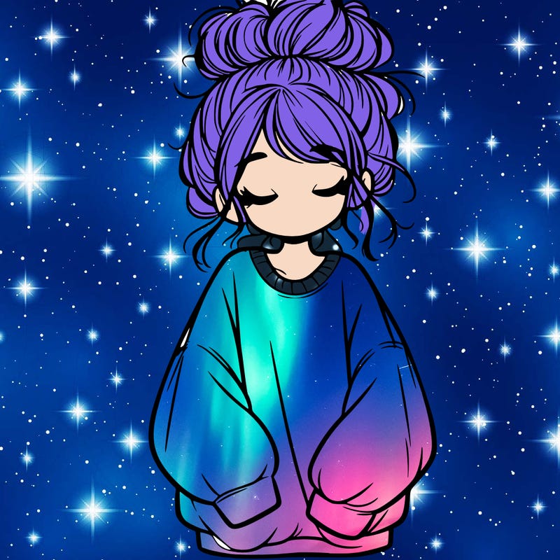 girl with baggy sweatshirt and messy bun