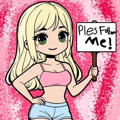 girl in a cute crop top holding a blank sign