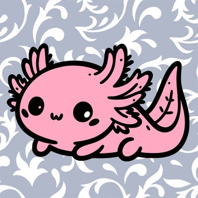 cute easy baby axolotl