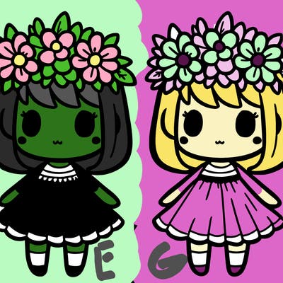 girl with flowers crown