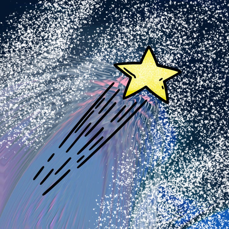 a shooting star in the sky