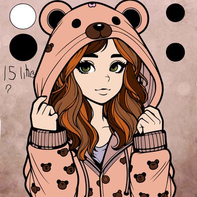 realistic girl in a animal pjs hoodie