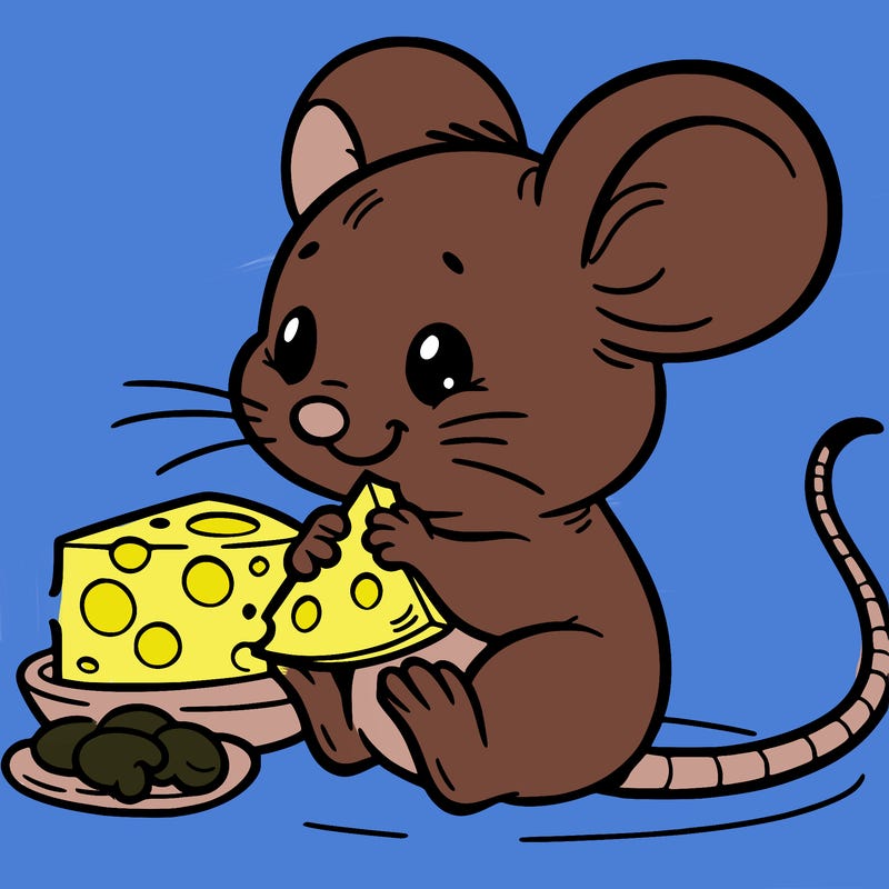 mouse eating cheese