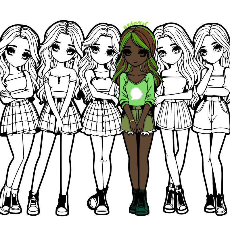 a group of girls realistic