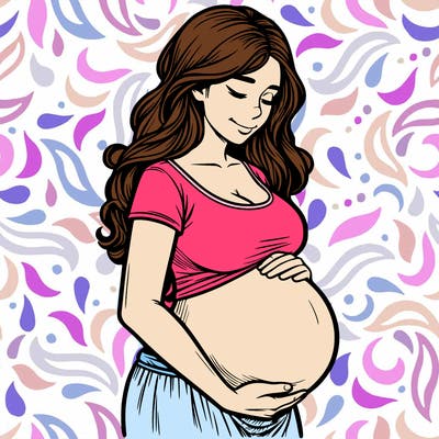 woman heavily pregnant realistic
