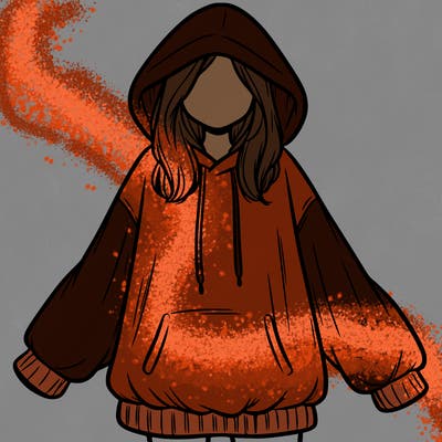 girl in oversized hoodie