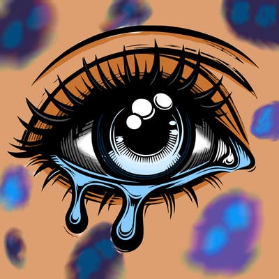 realistic eye crying