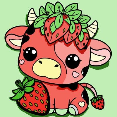 cute strawberry cow