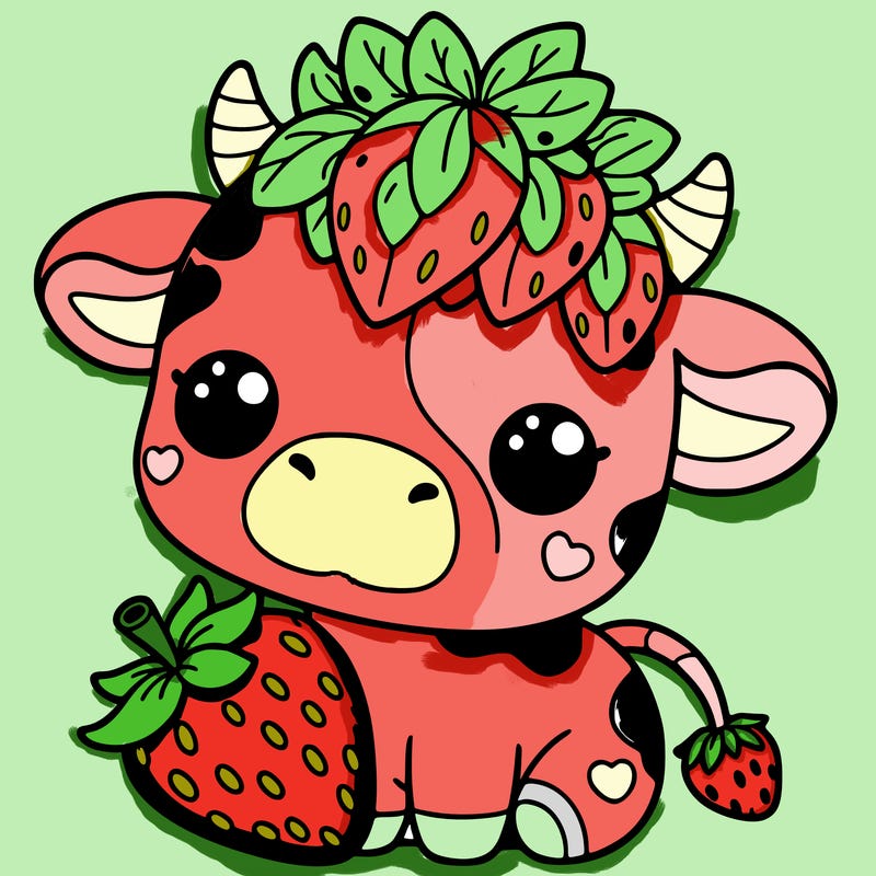 cute strawberry cow