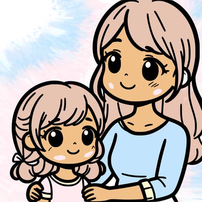 little girl with her mum