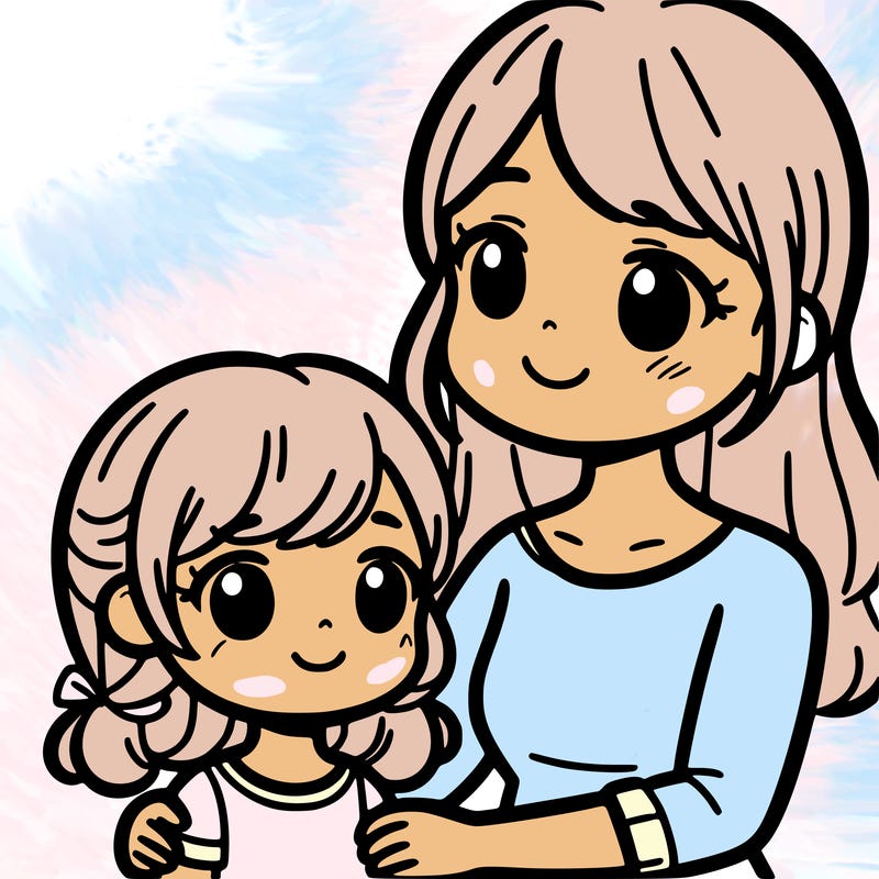 little girl with her mum