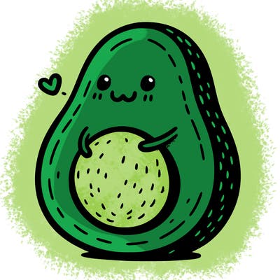 an avocado hugging an avocado