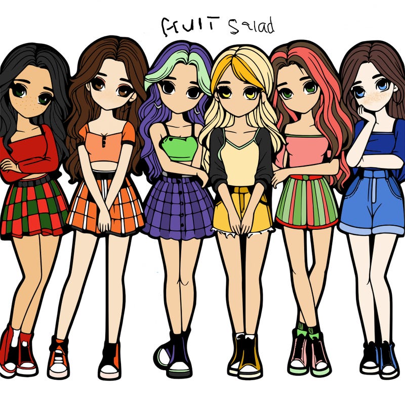 a group of girls realistic