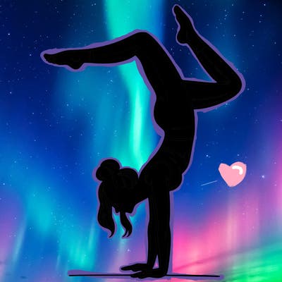 a woman doing a handstand