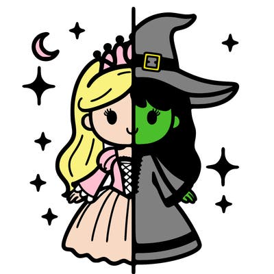 split princess and witch