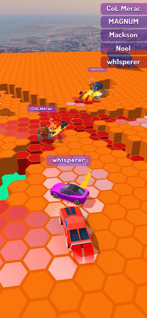 Race Arena - Fall Car Battle - Batalla de coches llena de acción en baldosas hexagonales que desaparecen en una arena de Race Arena