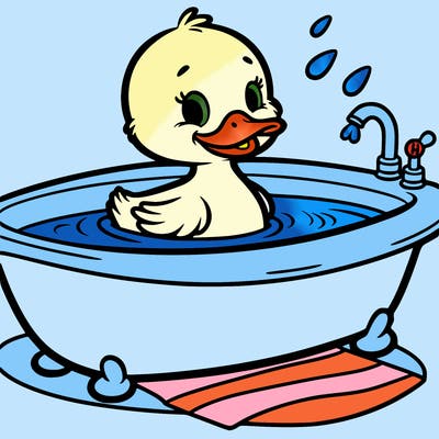 duck in a bathtub