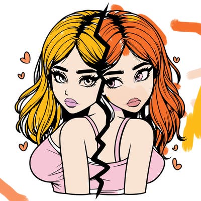 realistic girl split