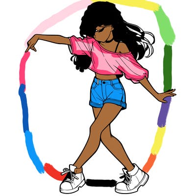 realistic girl danceing