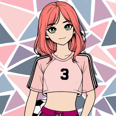 realistic girl wearing soccer jersey