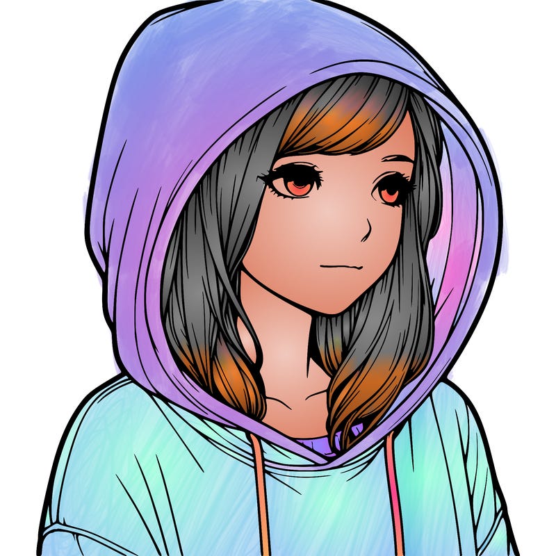 realistic girl with hoodie