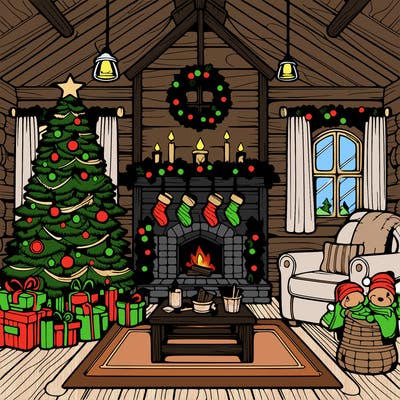 christmas house interior