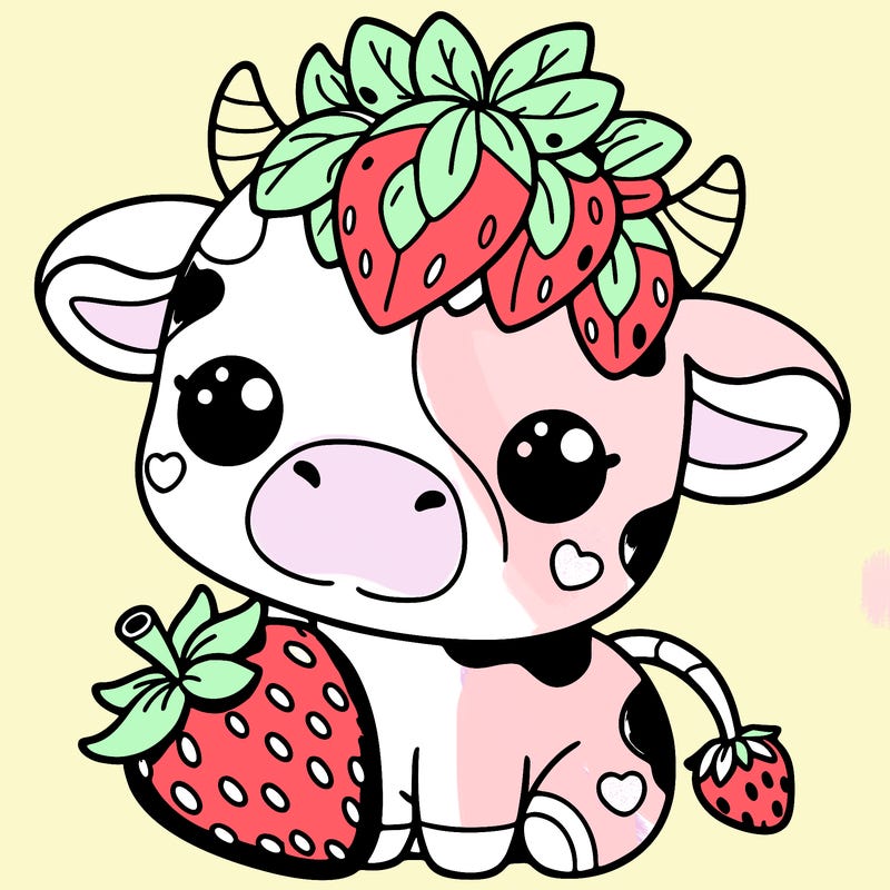 cute strawberry cow