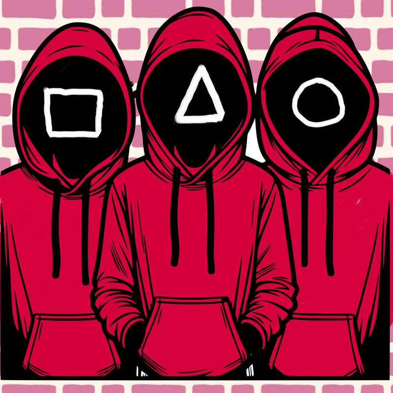 3 faceless people in  hoodies