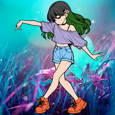 realistic girl danceing