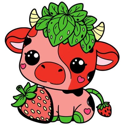 cute strawberry cow