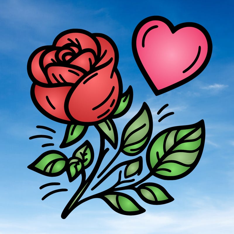 rose and heart