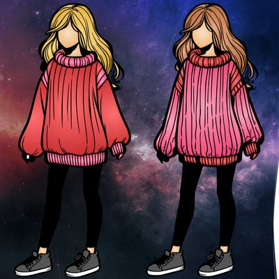 girl in legging ans baggy sweater