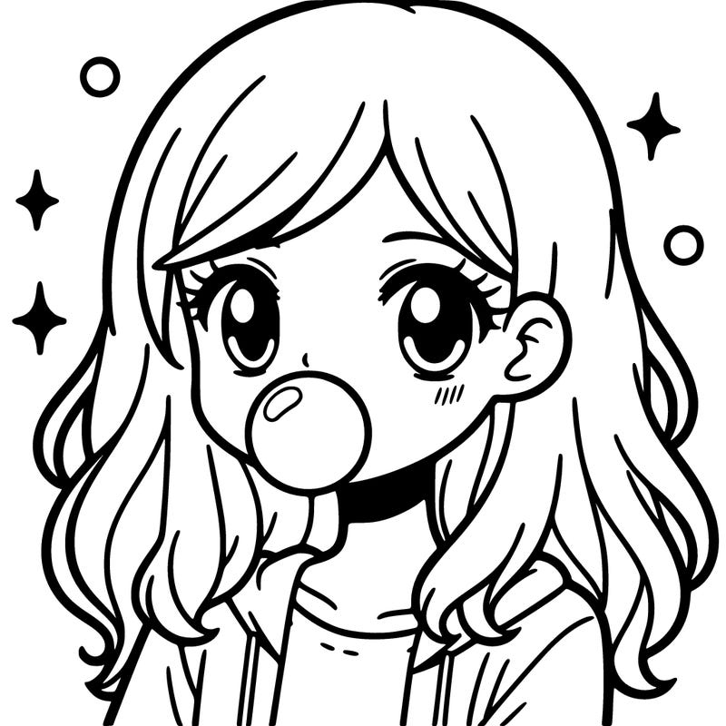 girl with bubble gum