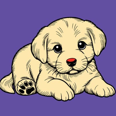 a cute realistic puppy