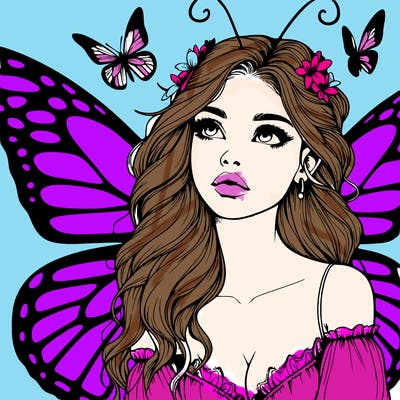 butterfly fairy realistic girl