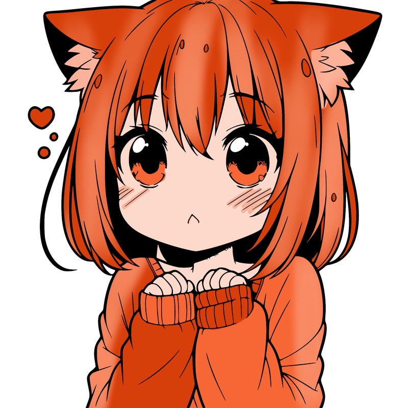 shy anime catgirl