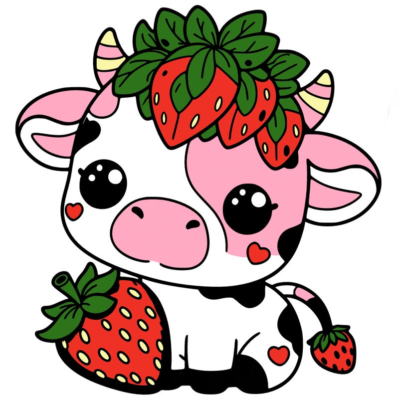 cute strawberry cow