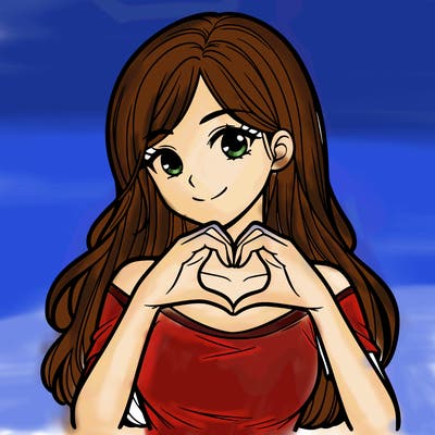 a pretty girl making a heart with her fingers