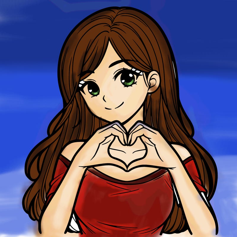 a pretty girl making a heart with her fingers