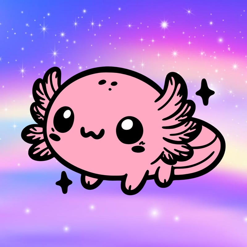 cute easy baby axolotl