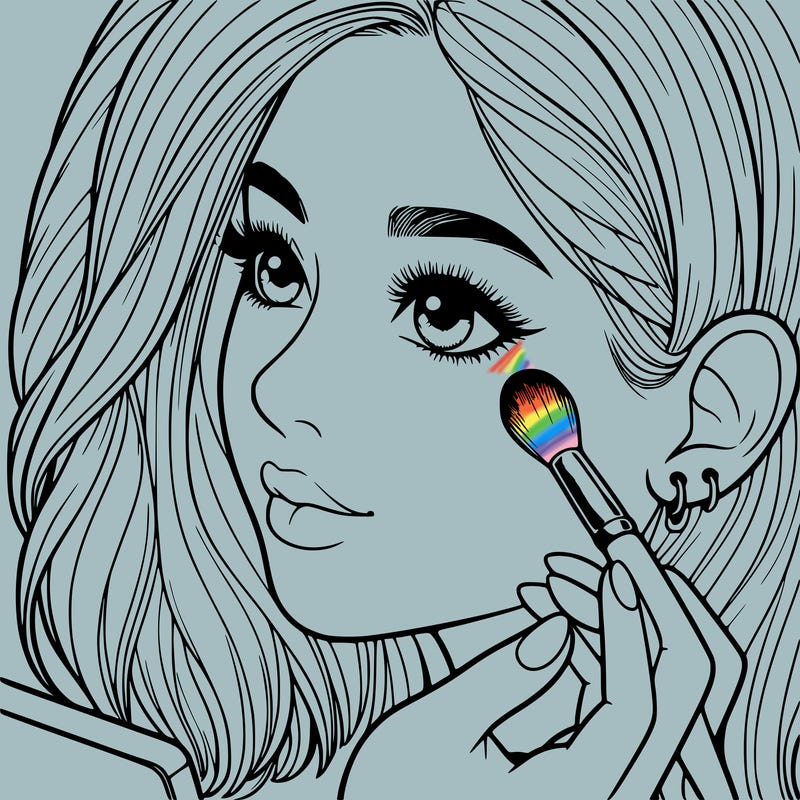 a realistic girl doing her makeup