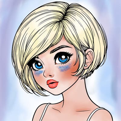realistic girl with really short hair