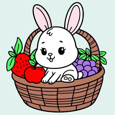 bunny in a fruit basket