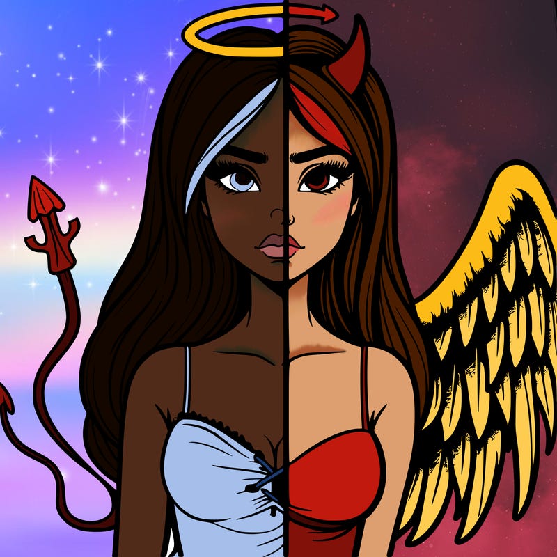 devil vs angel realistic girl