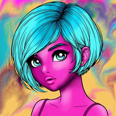 realistic girl with really short hair