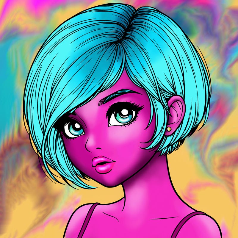 realistic girl with really short hair